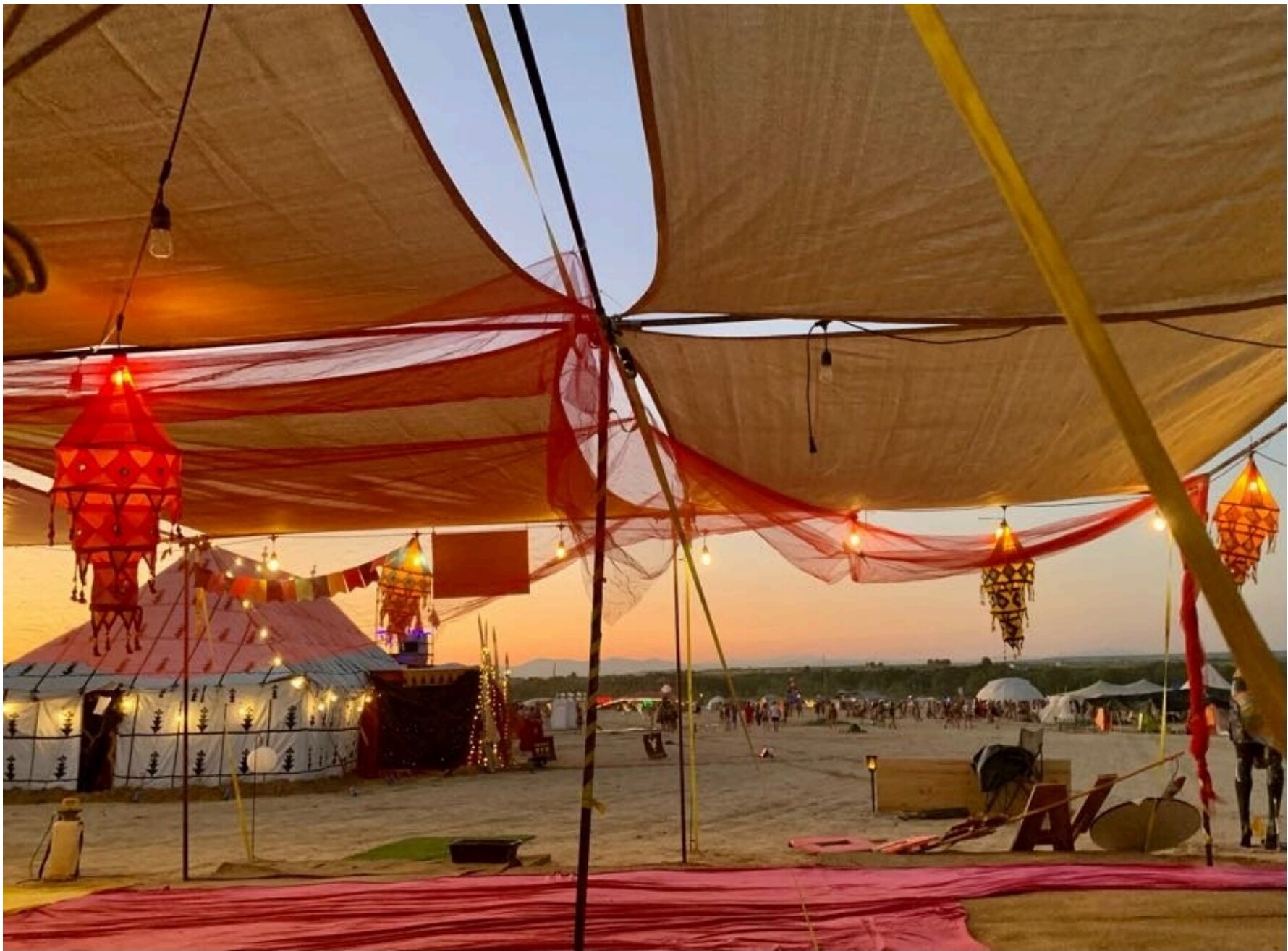 Magic hour at Camp Fiasco overlooking central playa
